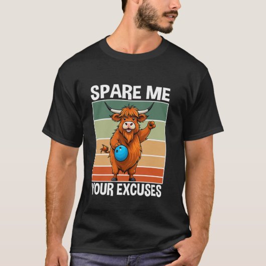 Koe Bowling Bemanning Bowler Geen Uitvluchten Dier T-shirt (Voorkant)