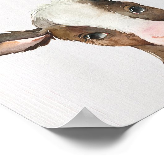 Koe Bowtie Boerderij Nursery Art Print (Hoek)