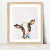Koe Bowtie Boerderij Nursery Art Print