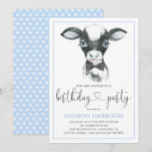 Koe Boy Boerderij Verjaardagsfeestje Uitnodigingen (Voorkant / Achterkant)