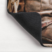 Koe Boy Boots Spur Coun Monogram Initiaal Muismat (Hoek)