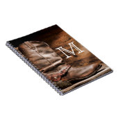 Koe Boy Boots Spur Coun Monogram Initiaal Notitieb Notitieboek (Rechterzijde)