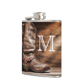 Koe Boy Boots Spur Country Monogram Whiskey Flask Heupfles (Links)