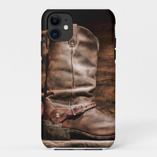 Koe Boy Boots Spur Country Rope Wood IPHONE 5 Hoes (Achterkant)