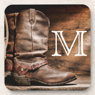 Koe Boy Boots Spur Land Monogram Drink Onderzetter