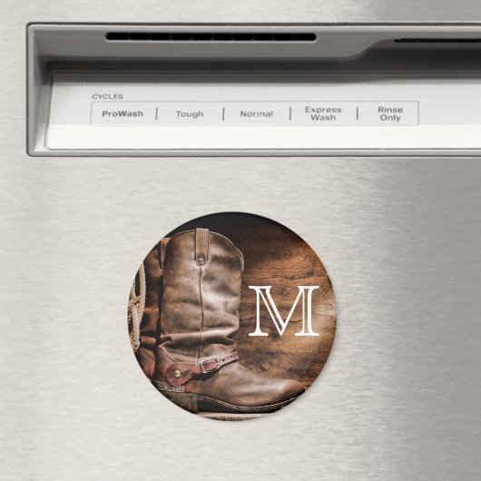 Koe Boy Boots Spur Land Monogram Initiaal Magneet (Insitu (Vaatwasser))