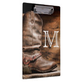 Koe Boy Boots Spur Monogram Initiaal Klembord (Rechts)