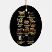Koe Brassen Retro Farmer Beef en Dairy Graphic Keramisch Ornament (Rechts)