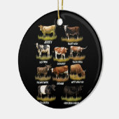 Koe Brassen Retro Farmer Beef en Dairy Graphic Keramisch Ornament (Links)
