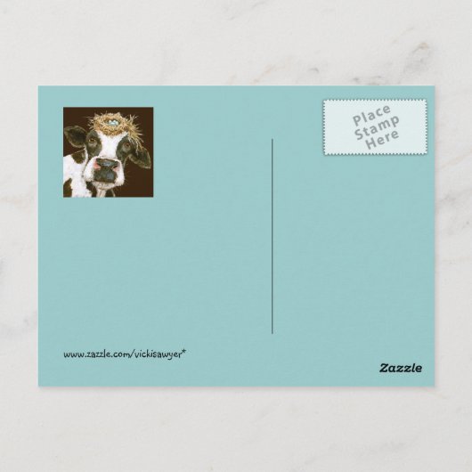 koe briefkaart (Achterkant)