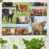 Koe Briet Photo Collage Theedoek (Gevouwen)