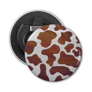 Koe Brown and White Print Button Flesopener