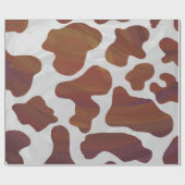 Koe Brown and White Print Cadeaupapier (Vlak)