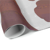 Koe Brown and White Print Cadeaupapier (Rol Hoek)