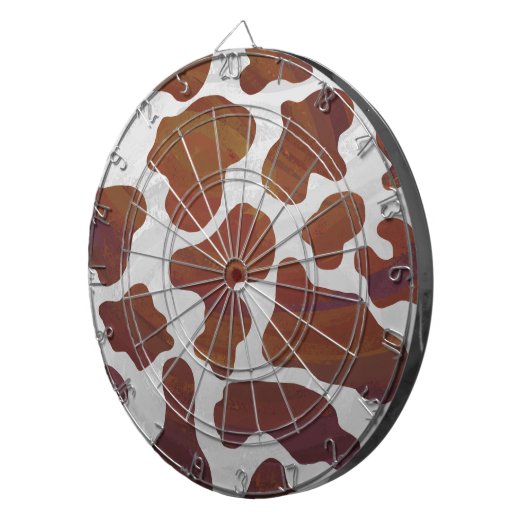 Koe Brown and White Print Dartbord (Voorkant Rechts)