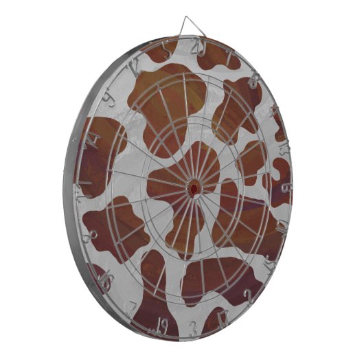 Koe Brown and White Print Dartbord (Voorkant Links)