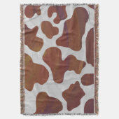 Koe Brown and White Print Deken (Voorkant Verticaal)