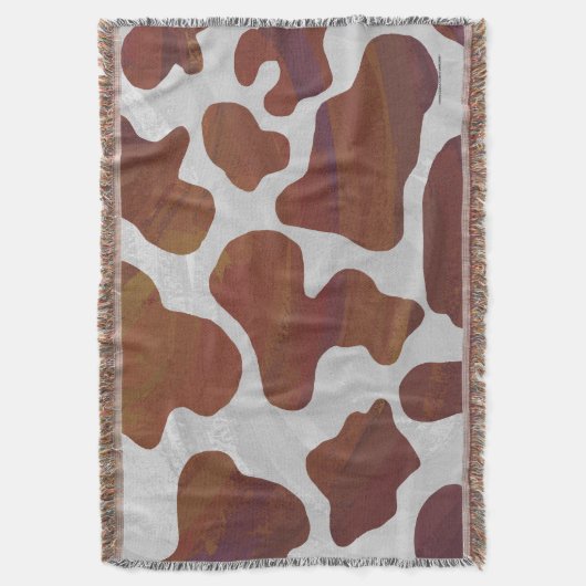 Koe Brown and White Print Deken (Voorkant Verticaal)