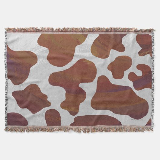 Koe Brown and White Print Deken (Voorkant)