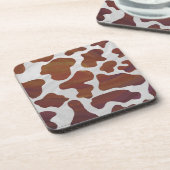 Koe Brown and White Print Drankjes Onderzetter (Linkerzijde)