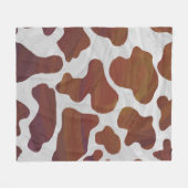 Koe Brown and White Print Fleece Deken (Voorkant (Horizontaal))