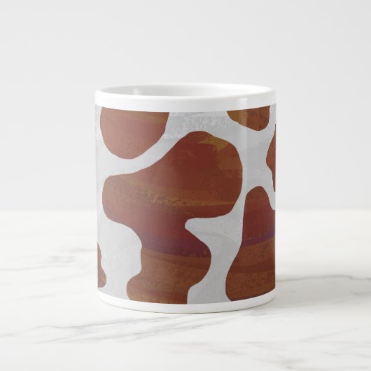 Koe Brown and White Print Grote Koffiekop (Voorkant)