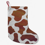 Koe Brown and White Print Kleine Kerstsok (Voorkant)