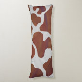 Koe Brown and White Print Lichaamskussen (Achterkant (Verticaal))