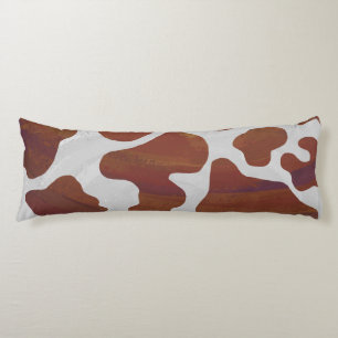 Koe Brown and White Print Lichaamskussen
