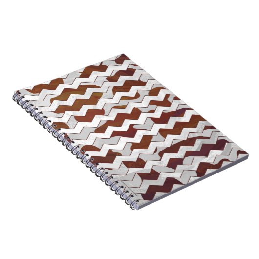 Koe Brown and White Print Notitieboek (Rechterzijde)