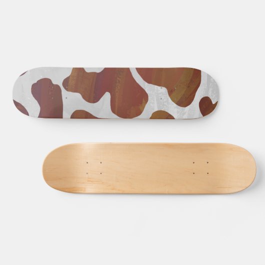 Koe Brown and White Print Persoonlijk Skateboard (Horizontaal)