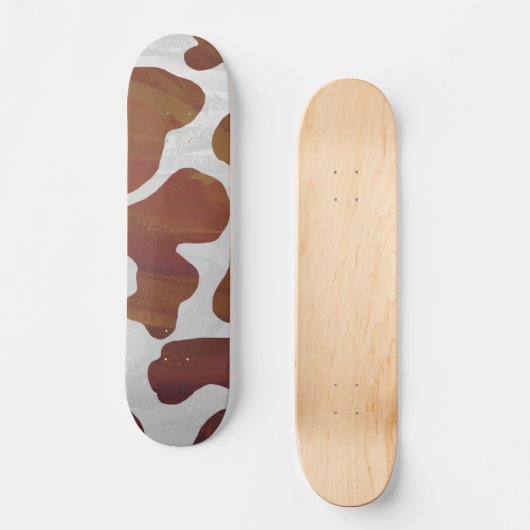 Koe Brown and White Print Skateboard (Voorkant)