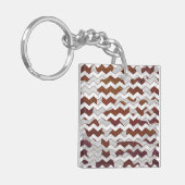 Koe Brown and White Print Sleutelhanger (Voorkant Links)