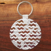 Koe Brown and White Print Sleutelhanger (Voorkant)