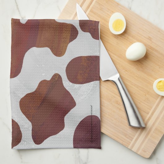 Koe Brown and White Print Theedoek (Quarter Fold)