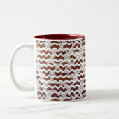 Koe Brown and White Print Tweekleurige Koffiemok (Links)