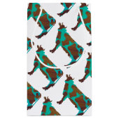 Koe Brown en Blauwgroen Silhouette Klein Cadeauzakje (Achterkant)