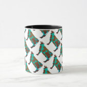 Koe Brown en Blauwgroen Silhouette Mok (Midden)