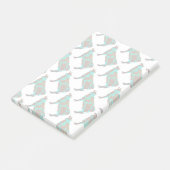 Koe Brown en Blauwgroen Silhouette Post-it® Notes (Schuin)