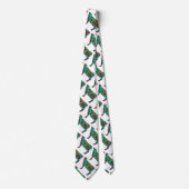 Koe Brown en Blauwgroen Silhouette Stropdas (Voorkant)