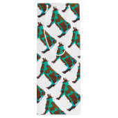 Koe Brown en Blauwgroen Silhouette Wijn Cadeautas (Achterkant)