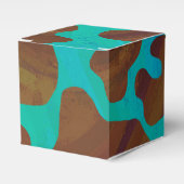 Koe bruin en Blauwgroen afdrukken Bedankdoosjes (Voorkant Zijde)
