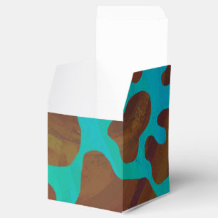 Koe bruin en Blauwgroen afdrukken Bedankdoosjes