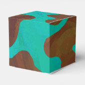 Koe bruin en Blauwgroen afdrukken Bedankdoosjes (Achterkant)