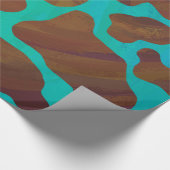 Koe bruin en Blauwgroen afdrukken Cadeaupapier (Hoek)
