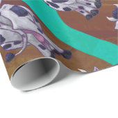 Koe bruin en Blauwgroen afdrukken Cadeaupapier (Rol Hoek)