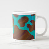 Koe bruin en Blauwgroen afdrukken Grote Koffiekop (Rechts)