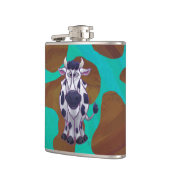 Koe bruin en Blauwgroen afdrukken Heupfles (Links)