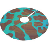 Koe bruin en Blauwgroen afdrukken Kerstboom Rok (Gekanteld)