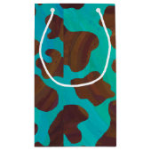 Koe bruin en Blauwgroen afdrukken Klein Cadeauzakje (Achterkant)